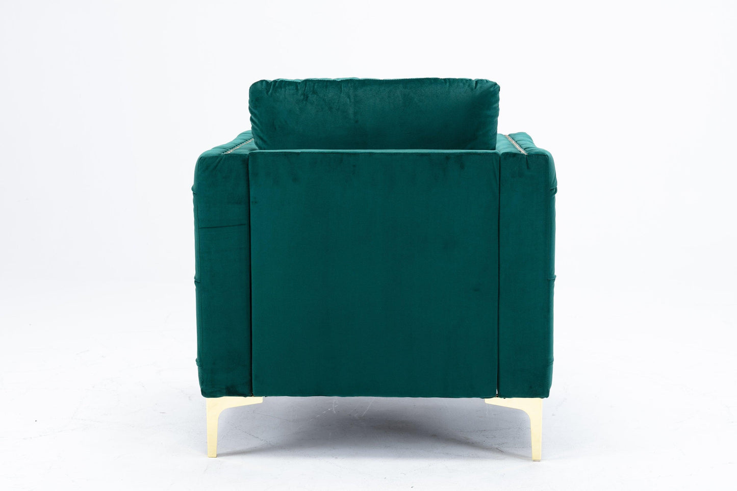 Modern Velvet Armchair Tufted Button Accent Chair Green FredCo