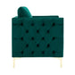 Modern Velvet Armchair Tufted Button Accent Chair Green FredCo