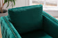 Modern Velvet Armchair Tufted Button Accent Chair Green FredCo