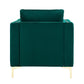 Modern Velvet Armchair Tufted Button Accent Chair Green FredCo