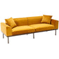 Modern Velvet Sofa with Two Pillows, Mustard FredCo