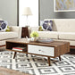 Modway Transmit Mid-Century Coffee Table, Walnut White FredCo