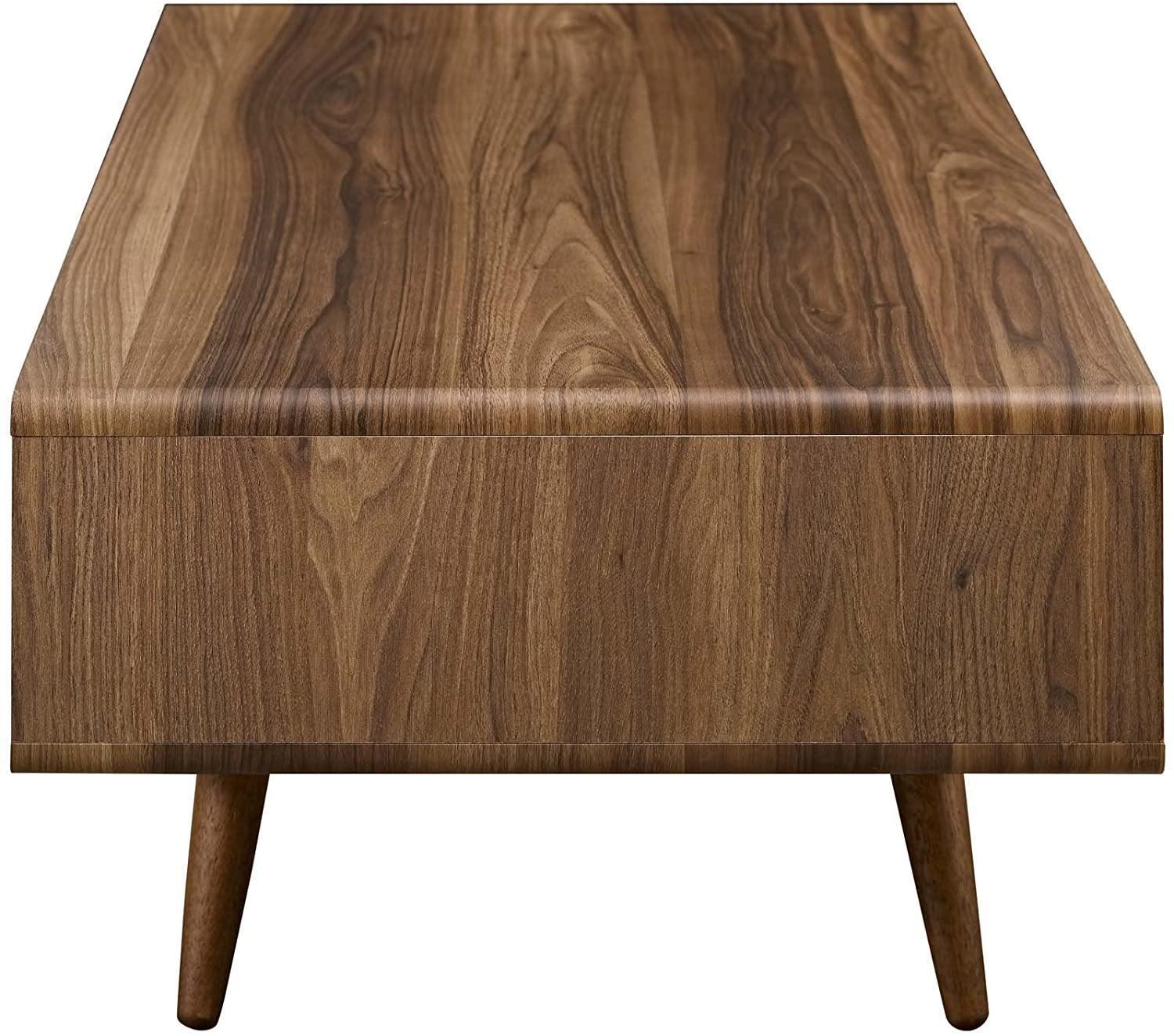 Modway Transmit Mid-Century Coffee Table, Walnut White FredCo