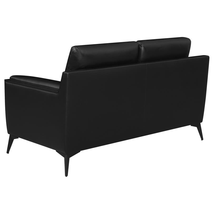 Moira Upholstered Tufted Living Room Set with Track Arms Black 511131-S2 Coaster FredCo