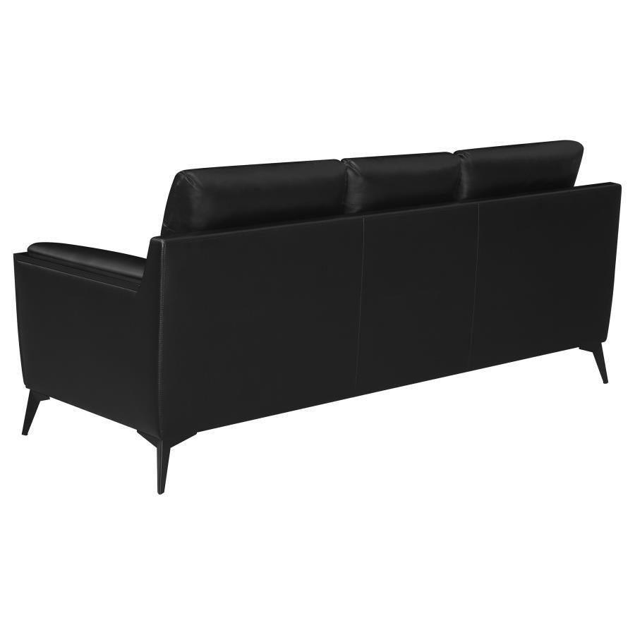 Moira Upholstered Tufted Living Room Set with Track Arms Black 511131-S2 Coaster FredCo