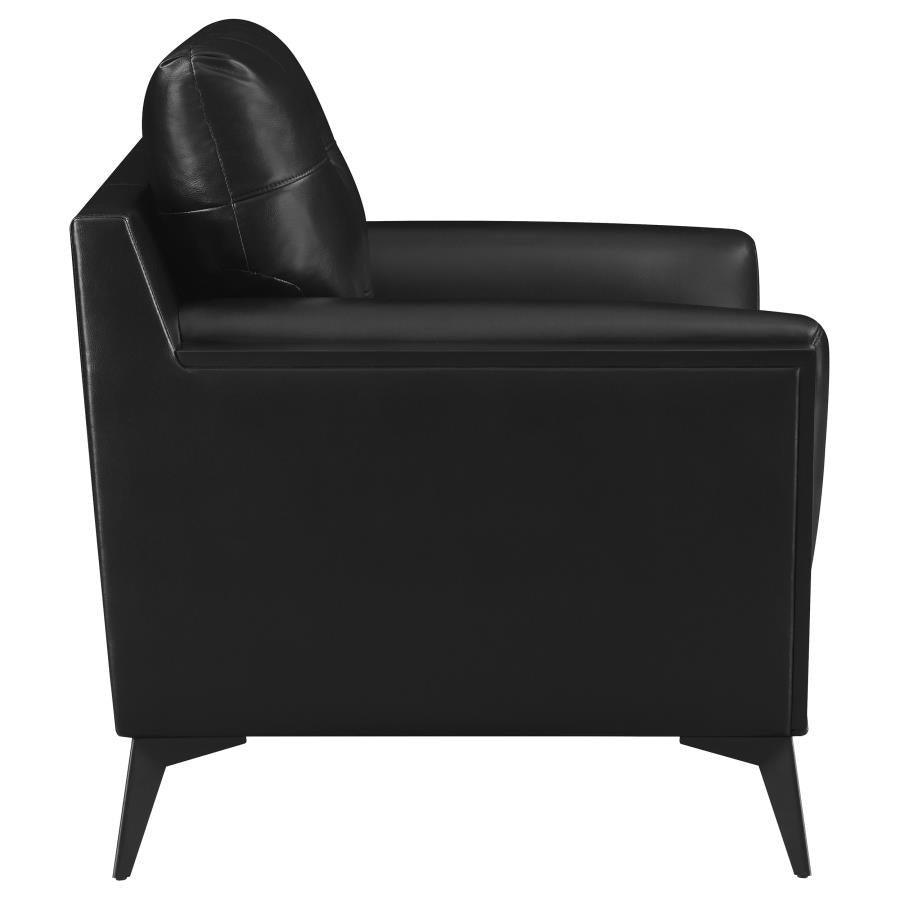 Moira Upholstered Tufted Living Room Set with Track Arms Black 511131-S3 Coaster FredCo