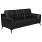 Moira Upholstered Tufted Living Room Set with Track Arms Black 511131-S3 Coaster FredCo