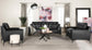 Moira Upholstered Tufted Living Room Set with Track Arms Black 511131-S3 Coaster FredCo