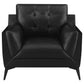 Moira Upholstered Tufted Living Room Set with Track Arms Black 511131-S3 Coaster FredCo