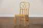 Monaco Modern Bohemian Oak Brown Finished Mahogany Wood and Natural Rattan Dining Chair FredCo