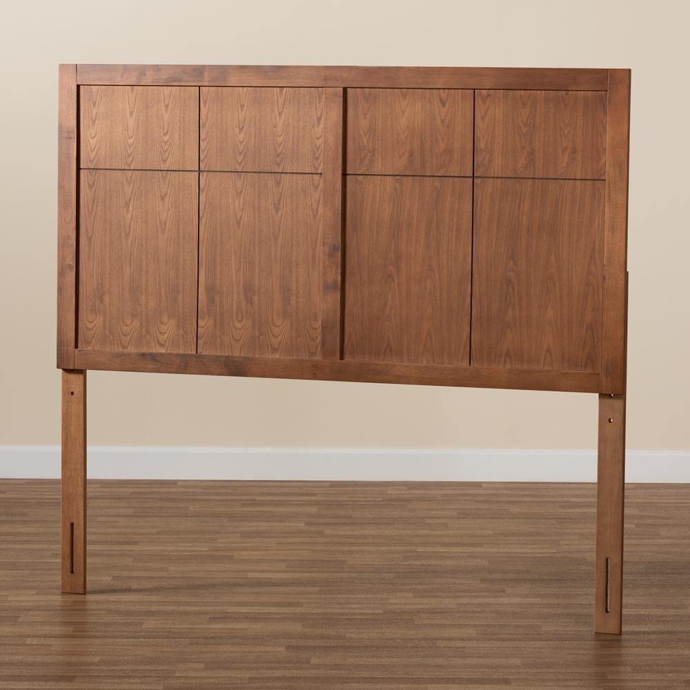 Monroe Modern Transitional and Rustic Ash Walnut Finished Wood Full Size Headboard FredCo