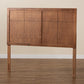 Monroe Modern Transitional and Rustic Ash Walnut Finished Wood Full Size Headboard FredCo