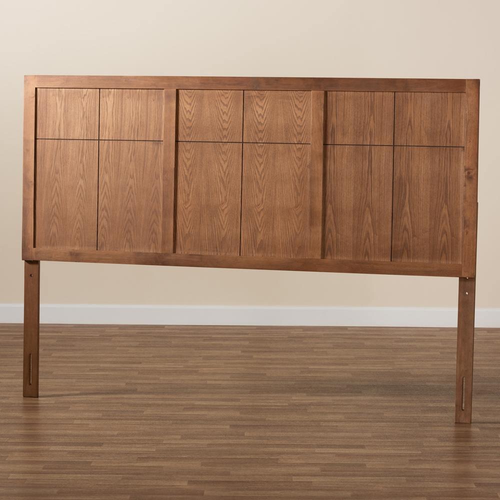 Monroe Modern Transitional and Rustic Ash Walnut Finished Wood King Size Headboard FredCo