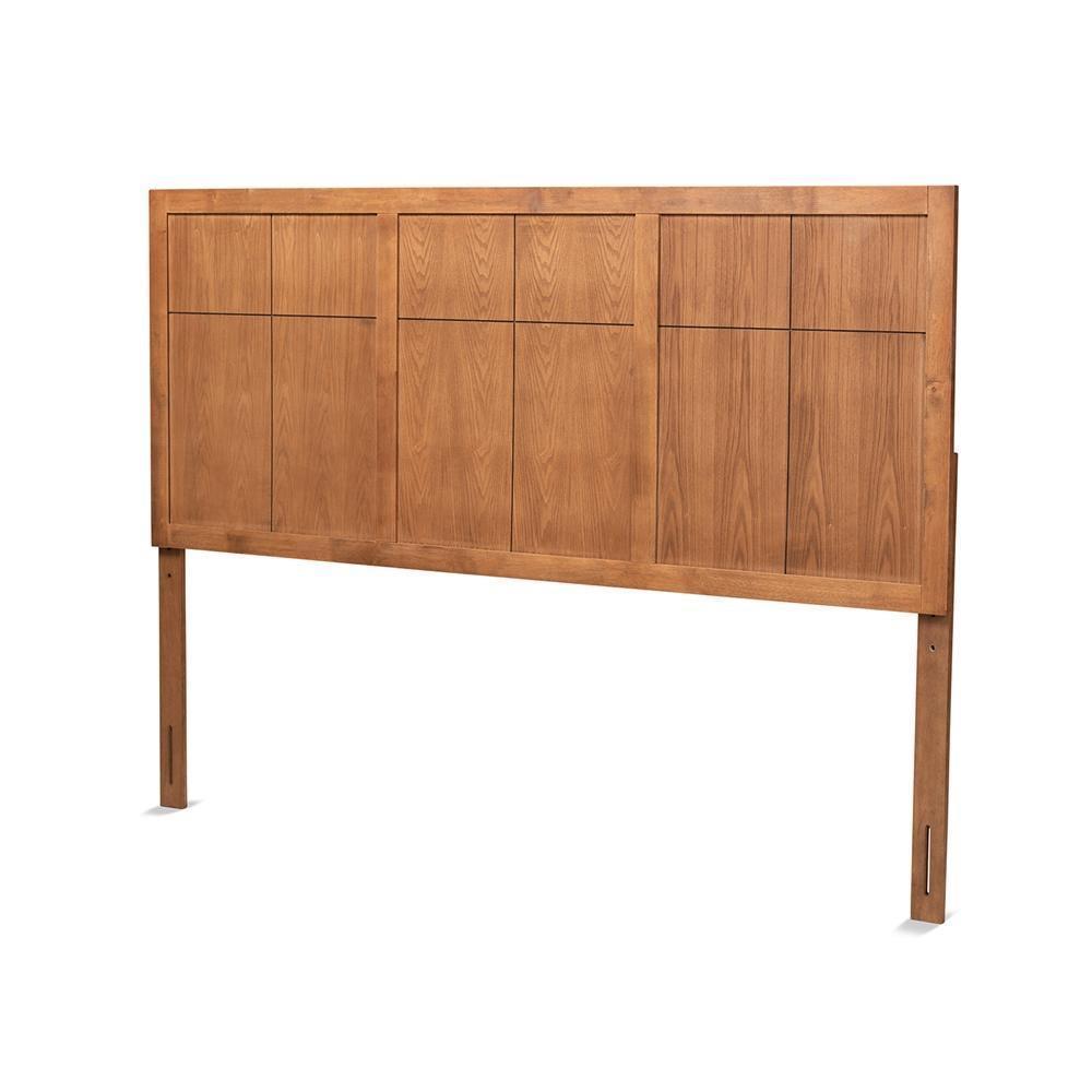Monroe Modern Transitional and Rustic Ash Walnut Finished Wood King Size Headboard FredCo