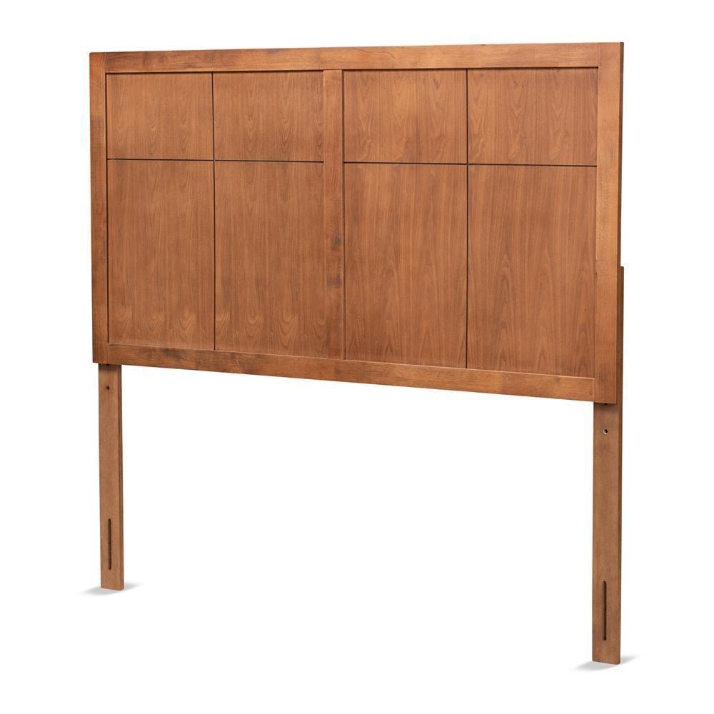 Monroe Modern Transitional and Rustic Ash Walnut Finished Wood Queen Size Headboard FredCo