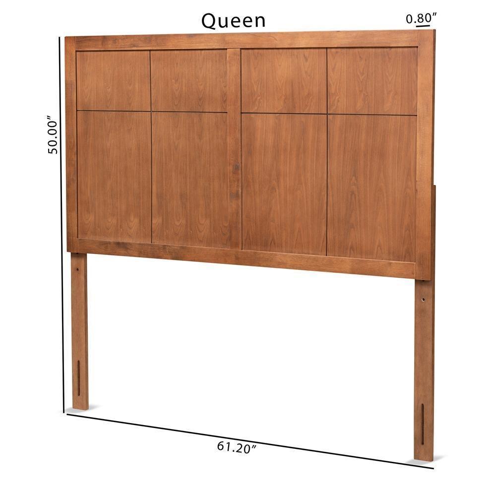 Monroe Modern Transitional and Rustic Ash Walnut Finished Wood Queen Size Headboard FredCo