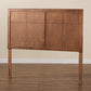 Monroe Modern Transitional and Rustic Ash Walnut Finished Wood Queen Size Headboard FredCo