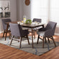 Monte Mid-Century Modern Walnut Wood Rectangular 5-Piece Dining Set FredCo