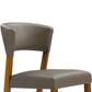 Montreal Mid-Century Dark Walnut Wood Grey Faux Leather Dining Chair FredCo