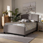 Morgan Modern Transitional Grey Fabric Upholstered Full Size Panel Bed FredCo