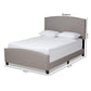 Morgan Modern Transitional Grey Fabric Upholstered Full Size Panel Bed FredCo