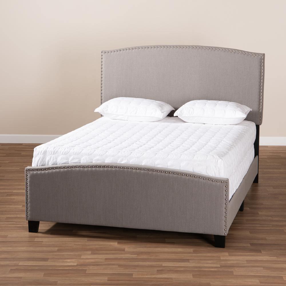 Morgan Modern Transitional Grey Fabric Upholstered Full Size Panel Bed FredCo