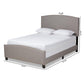 Morgan Modern Transitional Grey Fabric Upholstered Full Size Panel Bed FredCo