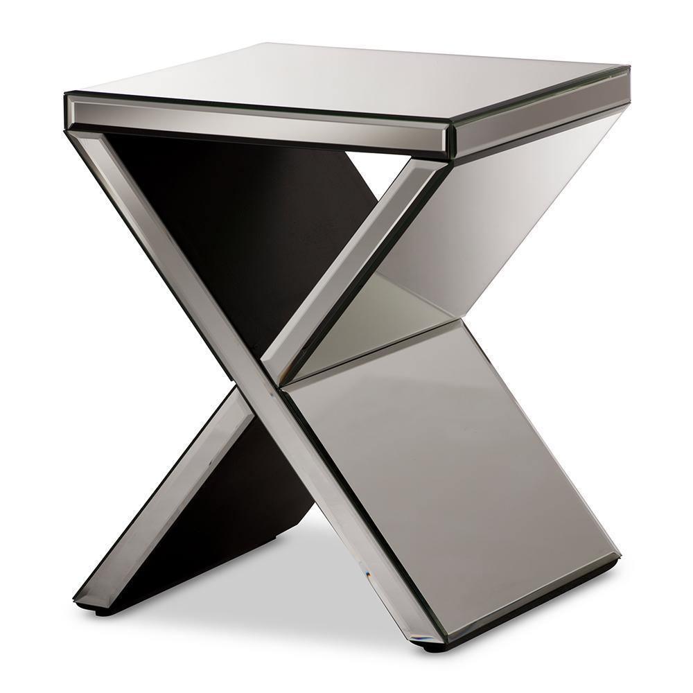 Morris Modern and Contemporary Hollywood Regency Glamour Style Accent Side Table FredCo