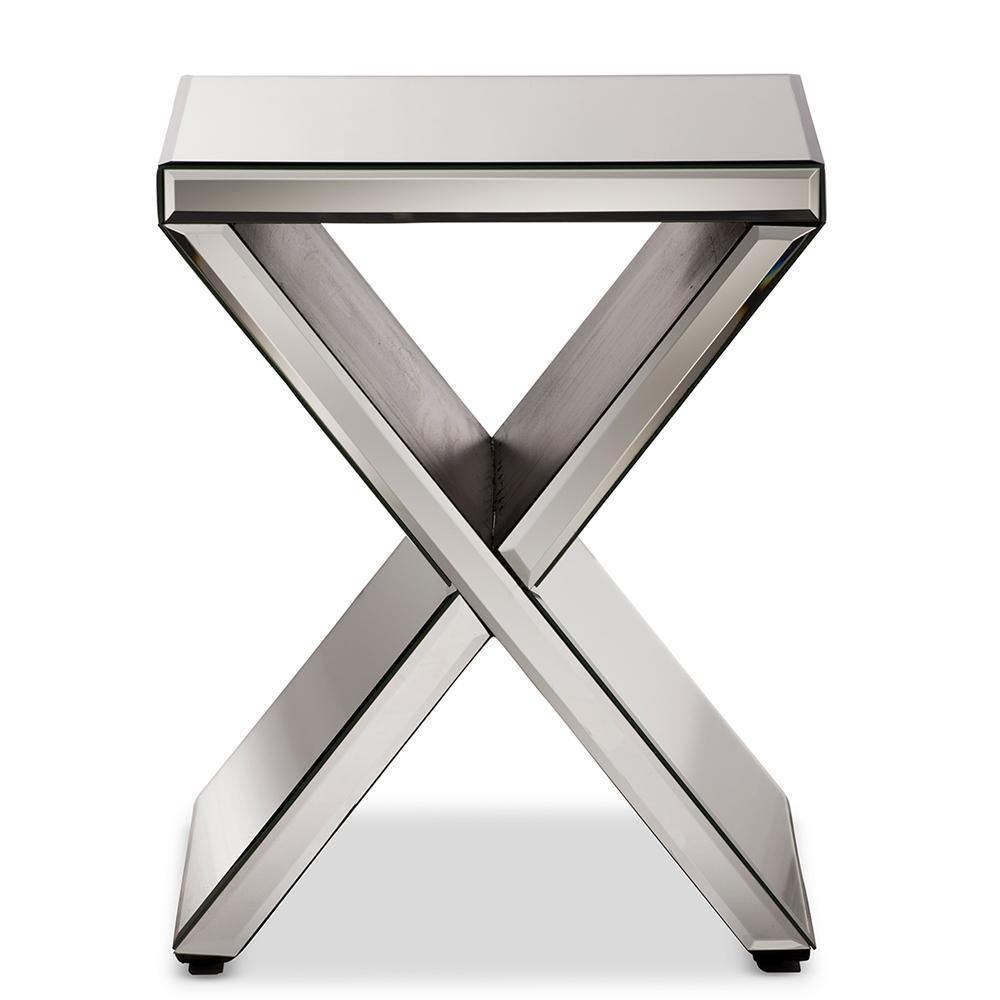 Morris Modern and Contemporary Hollywood Regency Glamour Style Accent Side Table FredCo