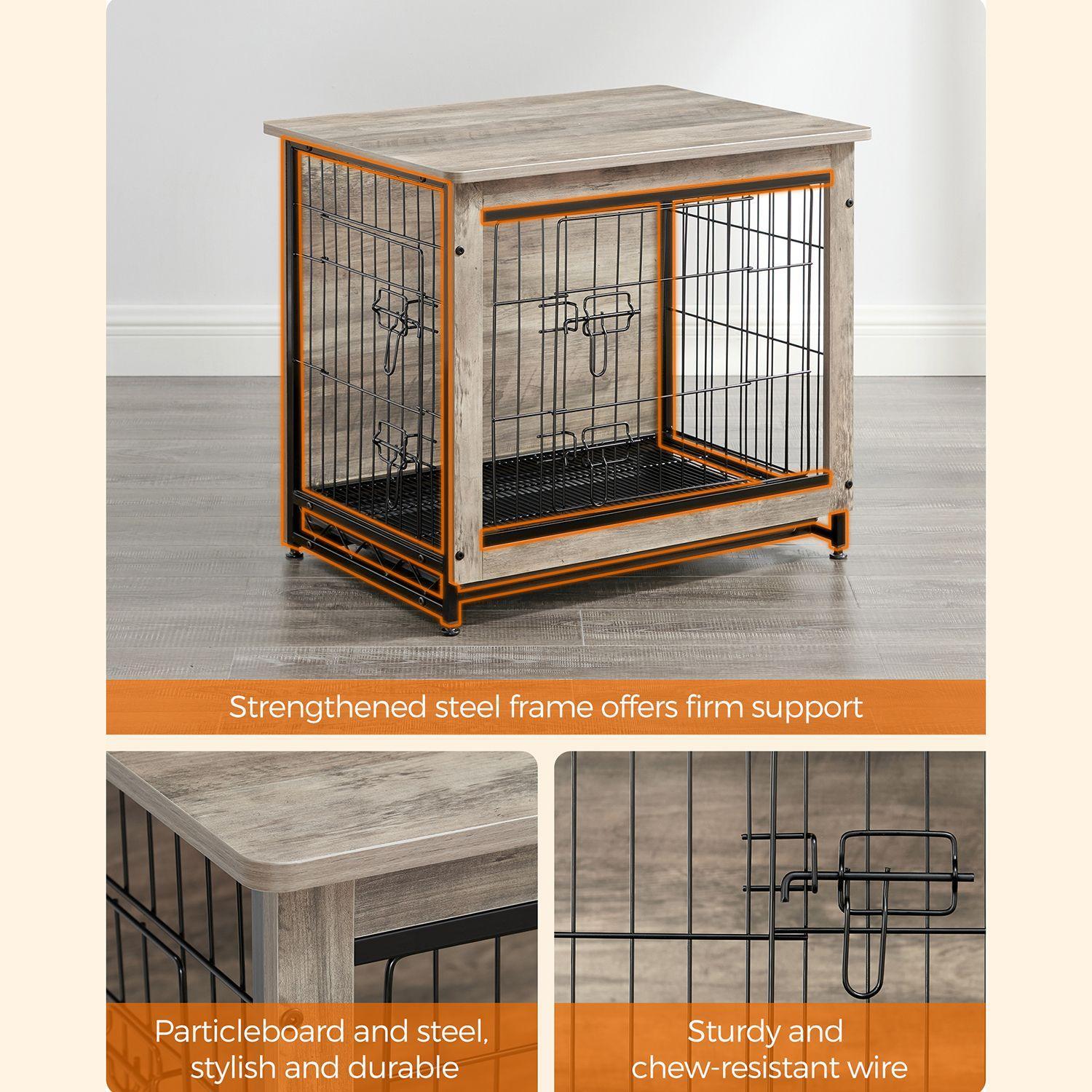 Multi-Purpose Double-Door 30lb Dog House, Greige Heavy FredCo
