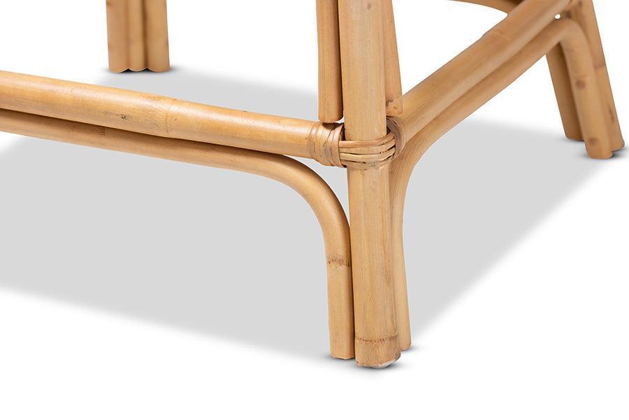 Murai Modern Bohemian Natural Brown Rattan Counter Stool FredCo