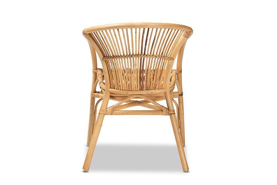Murai Modern Bohemian Natural Brown Rattan Dining Chair FredCo