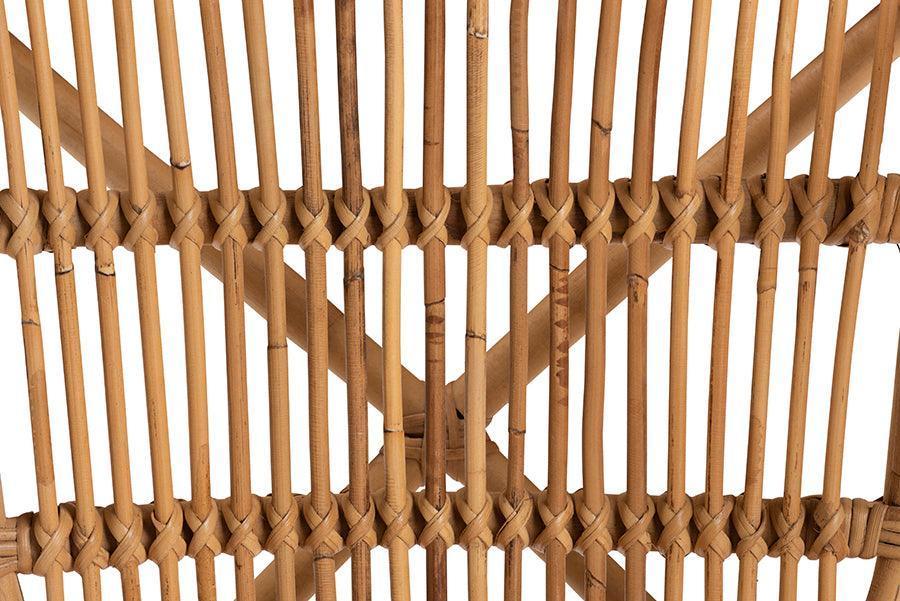 Murai Modern Bohemian Natural Brown Rattan Dining Chair FredCo