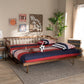 Muriel Modern and Transitional Walnut Brown Finished Wood Expandable Twin Size to King Size Spindle Daybed FredCo