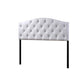 Myra Modern and Contemporary Queen Size White Faux Leather Upholstered Button-tufted Scalloped Headboard FredCo