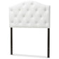 Myra Modern and Contemporary White Faux Leather Upholstered Button-Tufted Scalloped Twin Size Headboard FredCo