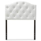 Myra Modern and Contemporary White Faux Leather Upholstered Button-Tufted Scalloped Twin Size Headboard FredCo