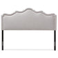 Nadeen Modern and Contemporary Greyish Beige Fabric Queen Size Headboard FredCo