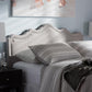 Nadeen Modern and Contemporary Greyish Beige Fabric Queen Size Headboard FredCo