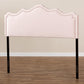 Nadeen Modern and Contemporary Light Pink Velvet Fabric Upholstered Full Size Headboard FredCo