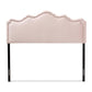 Nadeen Modern and Contemporary Light Pink Velvet Fabric Upholstered Full Size Headboard FredCo