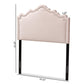 Nadeen Modern and Contemporary Light Pink Velvet Fabric Upholstered Twin Size Headboard FredCo