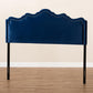 Nadeen Modern and Contemporary Navy Blue Velvet Fabric Upholstered Queen Size Headboard FredCo