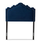 Nadeen Modern and Contemporary Navy Blue Velvet Fabric Upholstered Twin Size Headboard FredCo