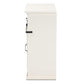 Nadia Modern and Contemporary Farmhouse White Finished Wood and Black Metal 2-Door Sideboard Buffet FredCo