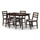 Nadine Modern and Contemporary Walnut-Finished Light Grey Fabric Upholstered 5-Piece Dining Set FredCo