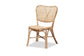 Nadira Modern Bohemian Natural Brown Finished Rattan Dining Chair FredCo