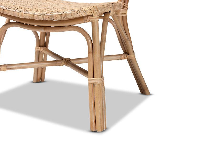 Nadira Modern Bohemian Natural Brown Finished Rattan Dining Chair FredCo