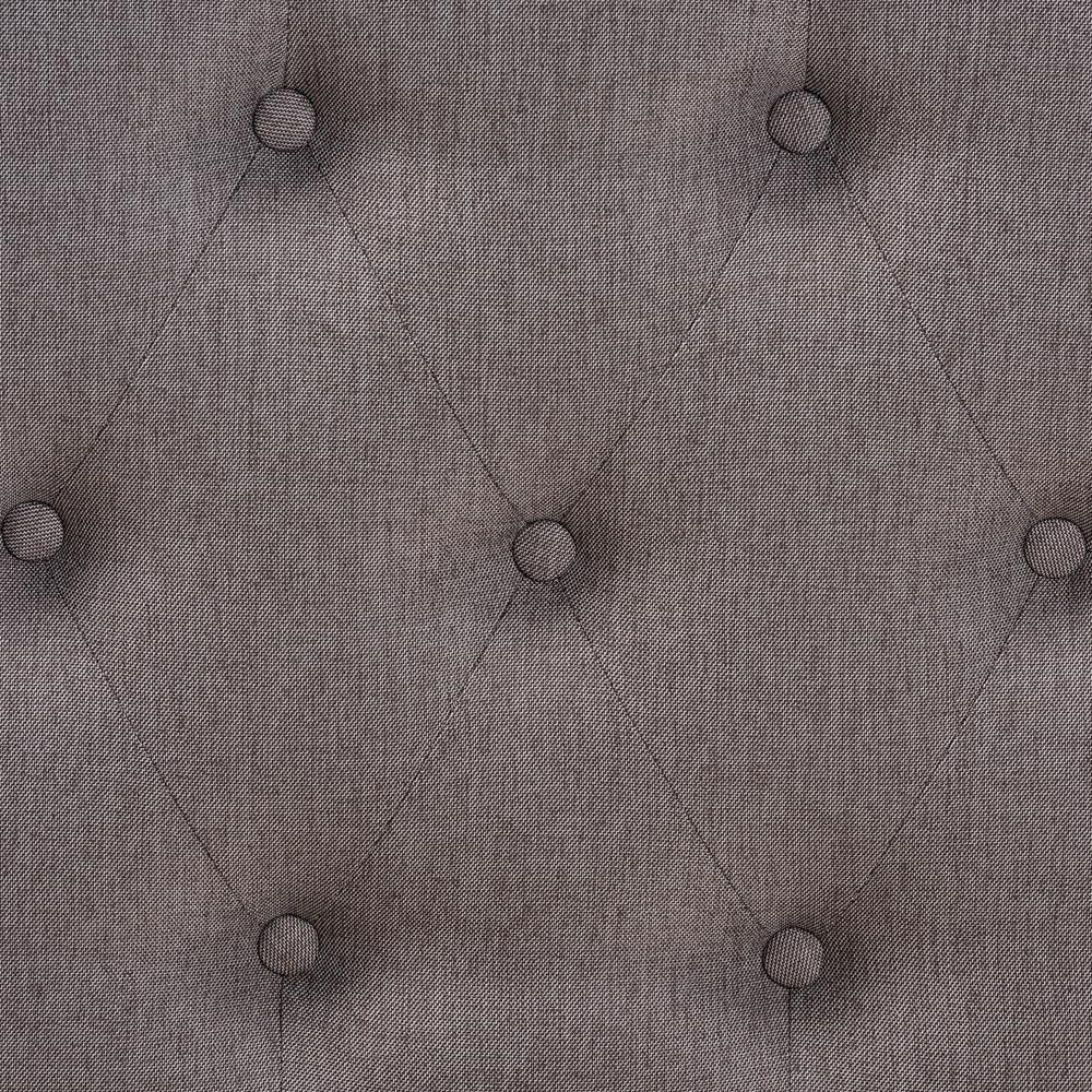 Naeva Mid-Century Modern Grey Fabric Upholstered Walnut Finished Wood Footstool FredCo