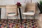 Nafaro Modern Bohemian Grey Natural Rattan Metal Dining Chair with Cushion 2-Piece Set FredCo